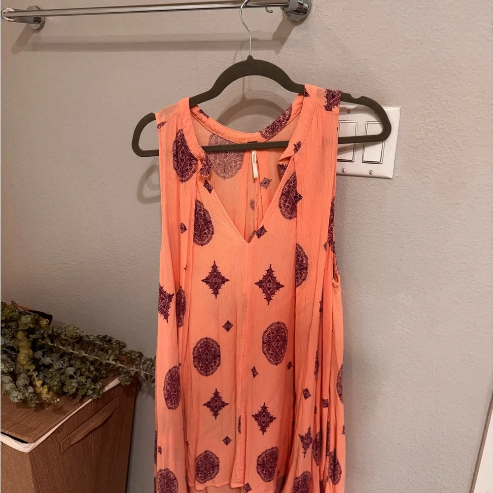 Free People Tree Swing Tunic Dress in Pink /Purple - Size Medium